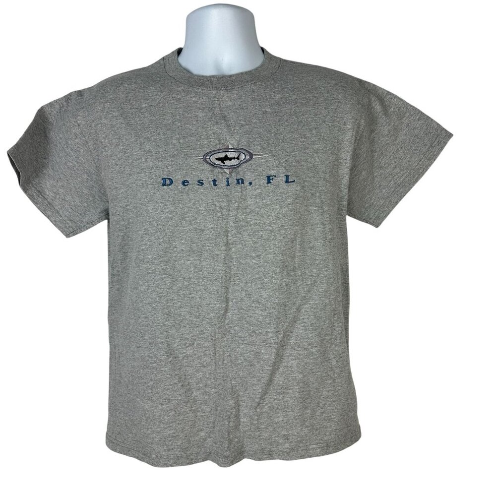Gray Delta Pro Weight Destin FL Graphic T-Shirt Adult Size M 90% Cotton Blend